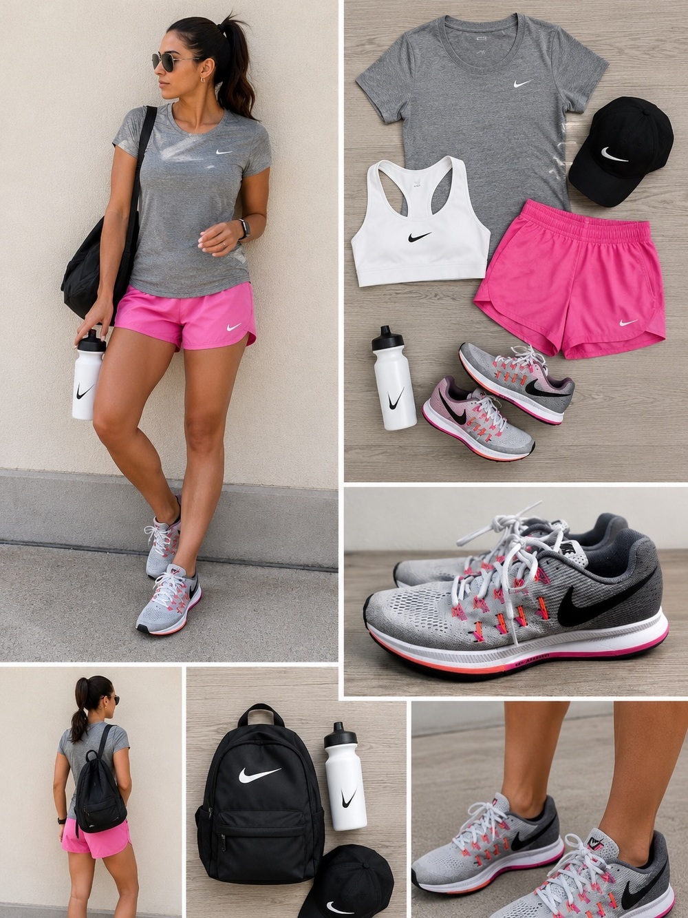 Nike Air Zoom Pegasus 33 Running Shoes Gray Pink Women’s Athletic Sneakers Sz9.5